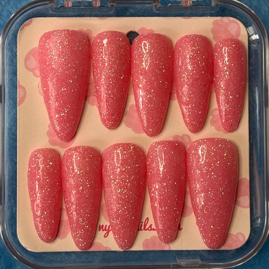 Pink and Sparkle Nails